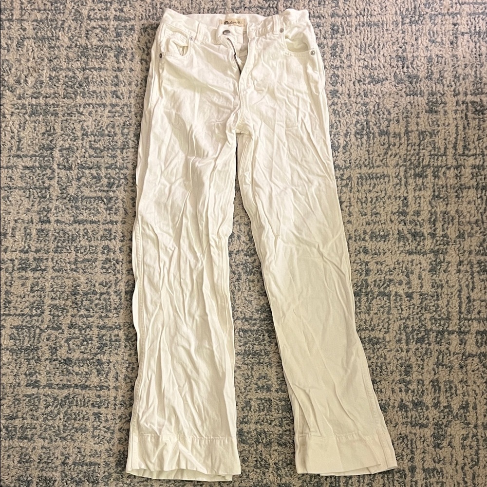 Madewell Women's Cream Straight Leg Jeans